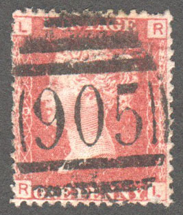 Great Britain Scott 33 Used Plate 184 - RL - Click Image to Close